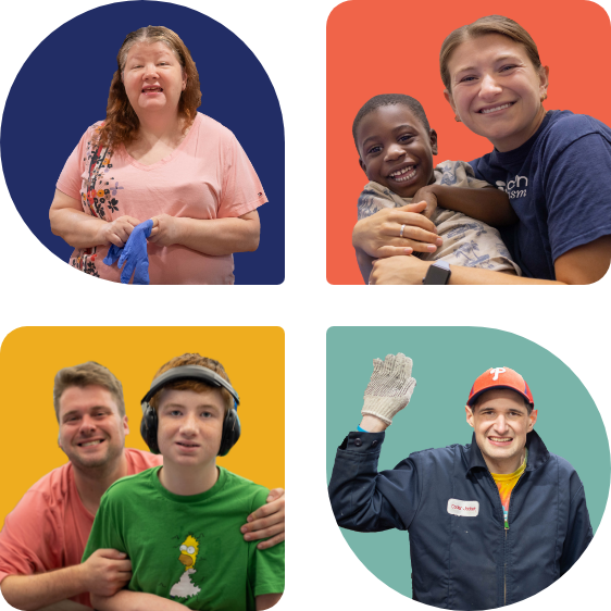 Graphic of employees with autistic people