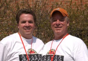 Jerry Fennelly, Left, with Eden Autism’s founding president Dr. David L. Holmes at the first Eden Autism 5K